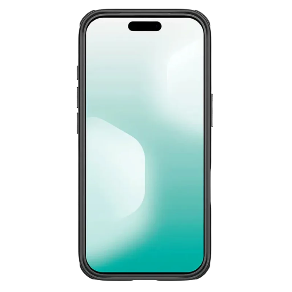 Nillkin Funda Super Frosted Shield Pro iPhone 17 Pro Negro con borde reforzado, corte preciso para Dynamic Island, acabado mate antideslizante y esquinas