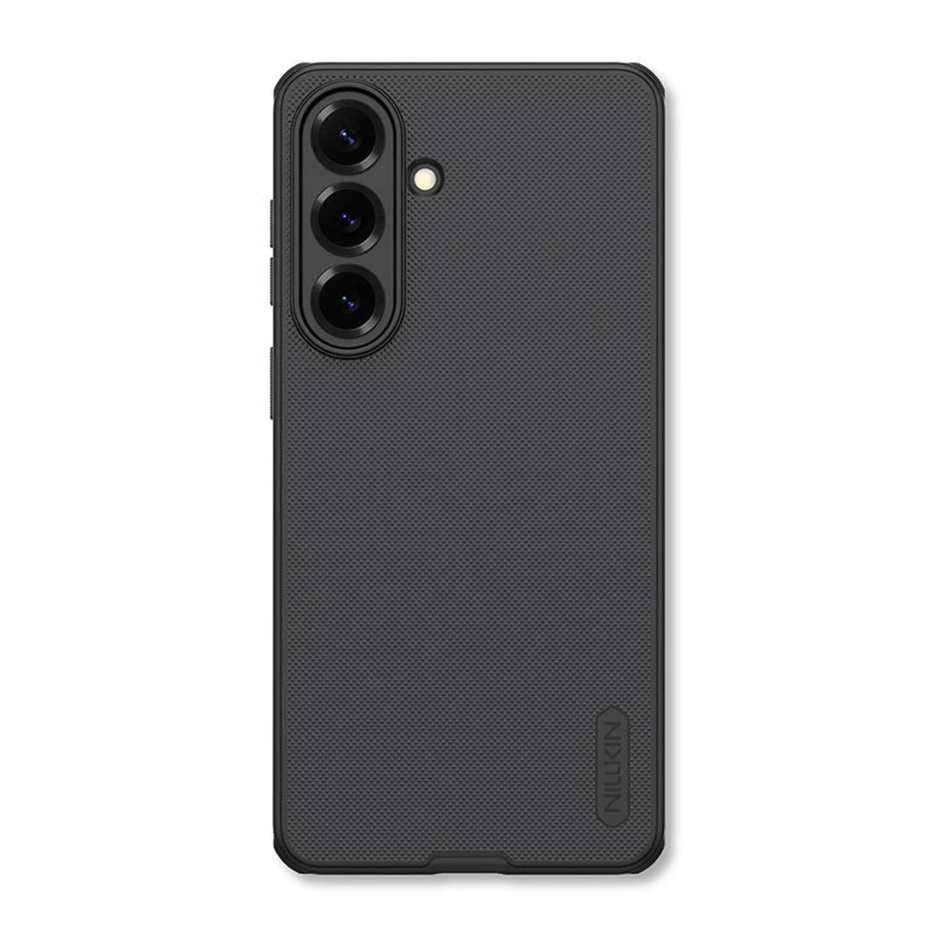 Nillkin Funda Super Frosted Shield Pro para Samsung Galaxy S26+ en negro, carcasa rígida mate con anillo magnético central y recortes precisos para cámara y