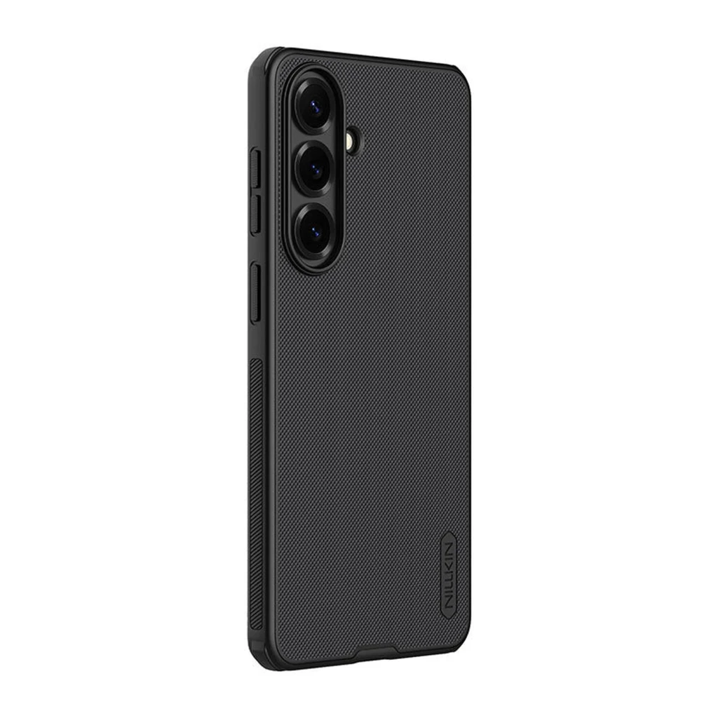 Nillkin Funda Super Frosted Shield Pro para Samsung Galaxy S26+ en negro, acabado texturizado antideslizante, bordes reforzados y recortes precisos para
