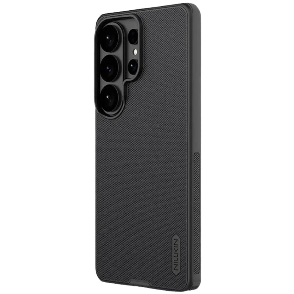 Nillkin Funda Super Frosted Shield Pro para Samsung Galaxy S26 Ultra en negro, textura antideslizante, bordes reforzados y marco elevado para cámara