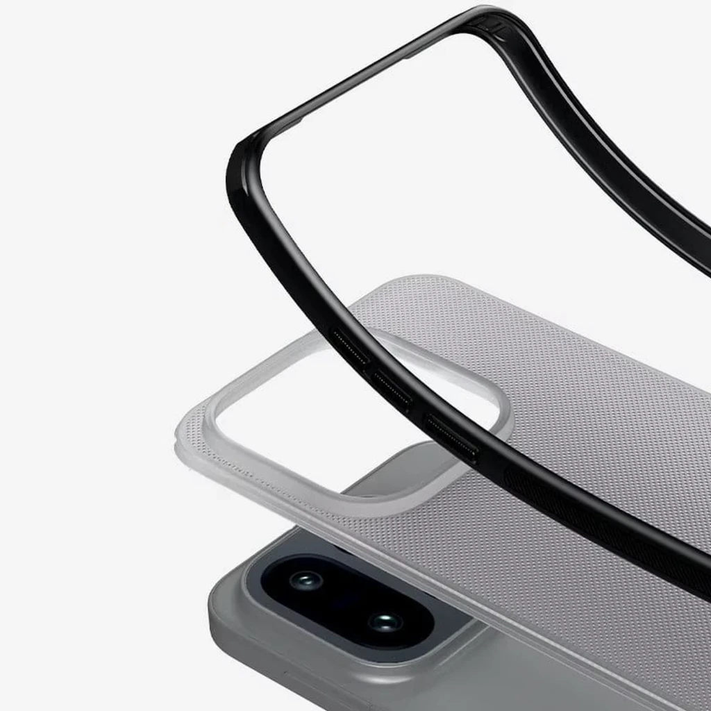 Nillkin Funda Super Frosted Shield Pro OnePlus 15 Negro Transparente con borde rígido negro, textura antideslizante, esquinas reforzadas y recorte preciso de