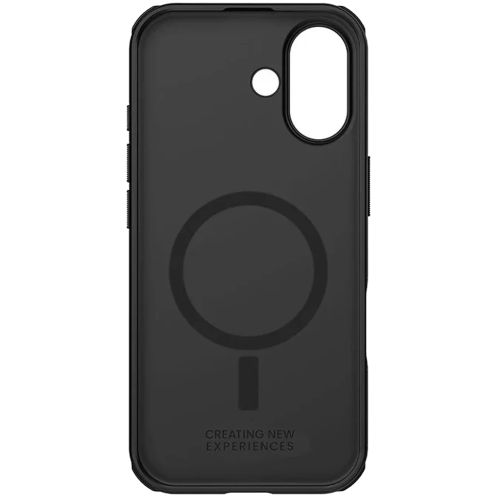 Nillkin Funda Super Frosted Shield Pro Magnetic iPhone 17 Pro Negro con anillo MagSafe visible, acabado mate antideslizante y recorte para cámara y flash