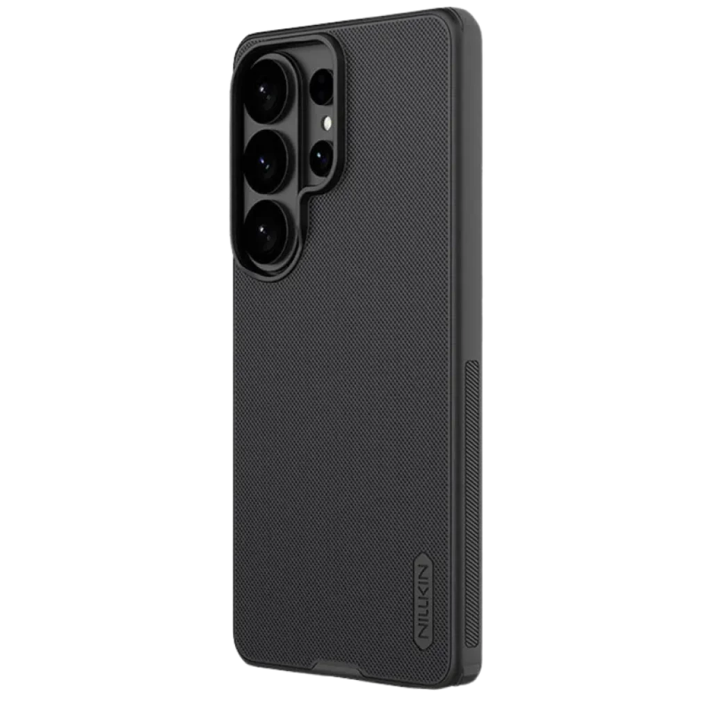 Coque magnétique Nillkin Super Frosted Shield Pro noire pour Galaxy S26 Ultra, texture antidérapante, cadre rehaussé pour caméras, découpes précises