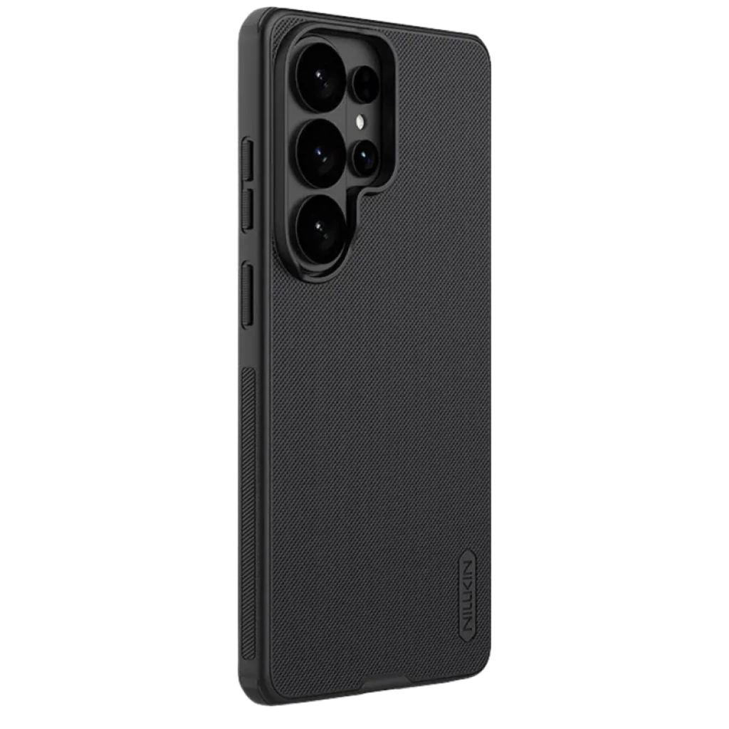 Coque magnétique noire texturée antidérapante pour Galaxy S26 Ultra avec bords surélevés, découpes précises pour caméras, boutons protégés et