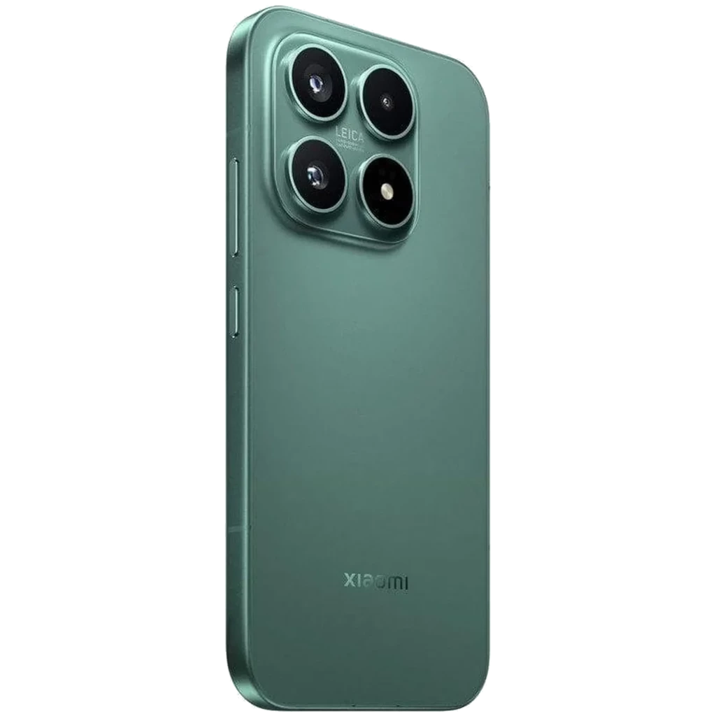 Xiaomi 17 Ventura Green con módulo triple Leica de 50 MP, acabado mate verde, bordes planos y botón lateral; diseño minimalista y cámara prominente