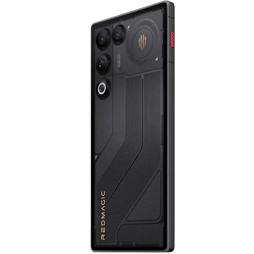 Nubia Redmagic 11 Air 5G Phantom negro con triple cámara trasera, módulo circular con logo iluminado, líneas gamer, detalles RGB y acabado texturizado