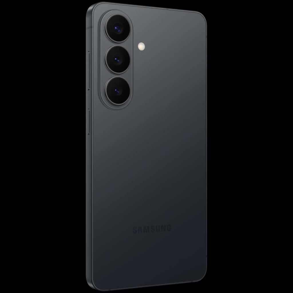 Trasera negra mate con triple cámara vertical y flash, bordes rectos y acabado minimalista del Samsung Galaxy S26 5G de 6.3 pulgadas y 256 GB