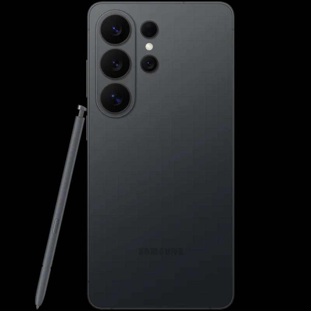 Samsung Galaxy S26 Ultra 5G negro con S Pen, triple cámara trasera grande y sensor adicional, acabado mate elegante y bordes rectos, 256GB y 12GB RAM