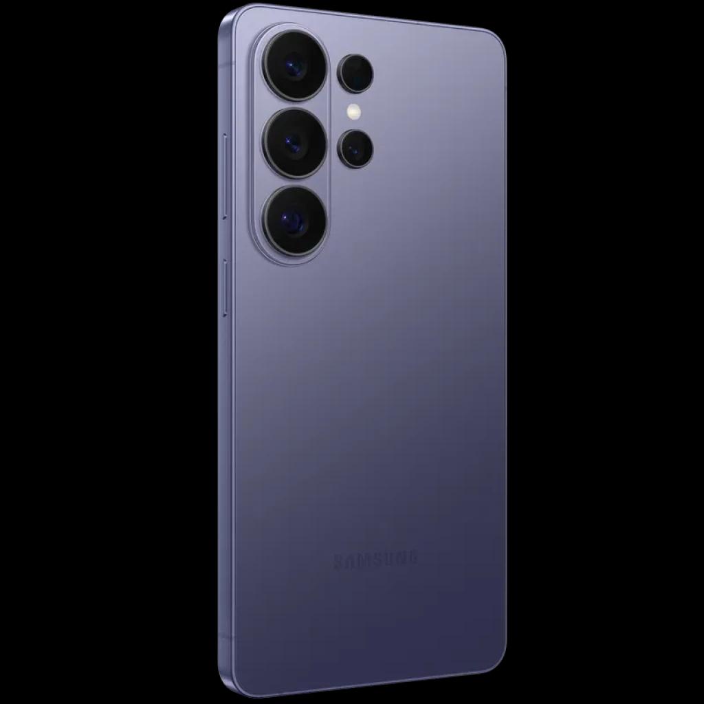 Samsung Galaxy S26 Ultra 5G violet cobalt, dos mat élégant, module photo quadruple proéminent, lignes épurées, design premium et fin