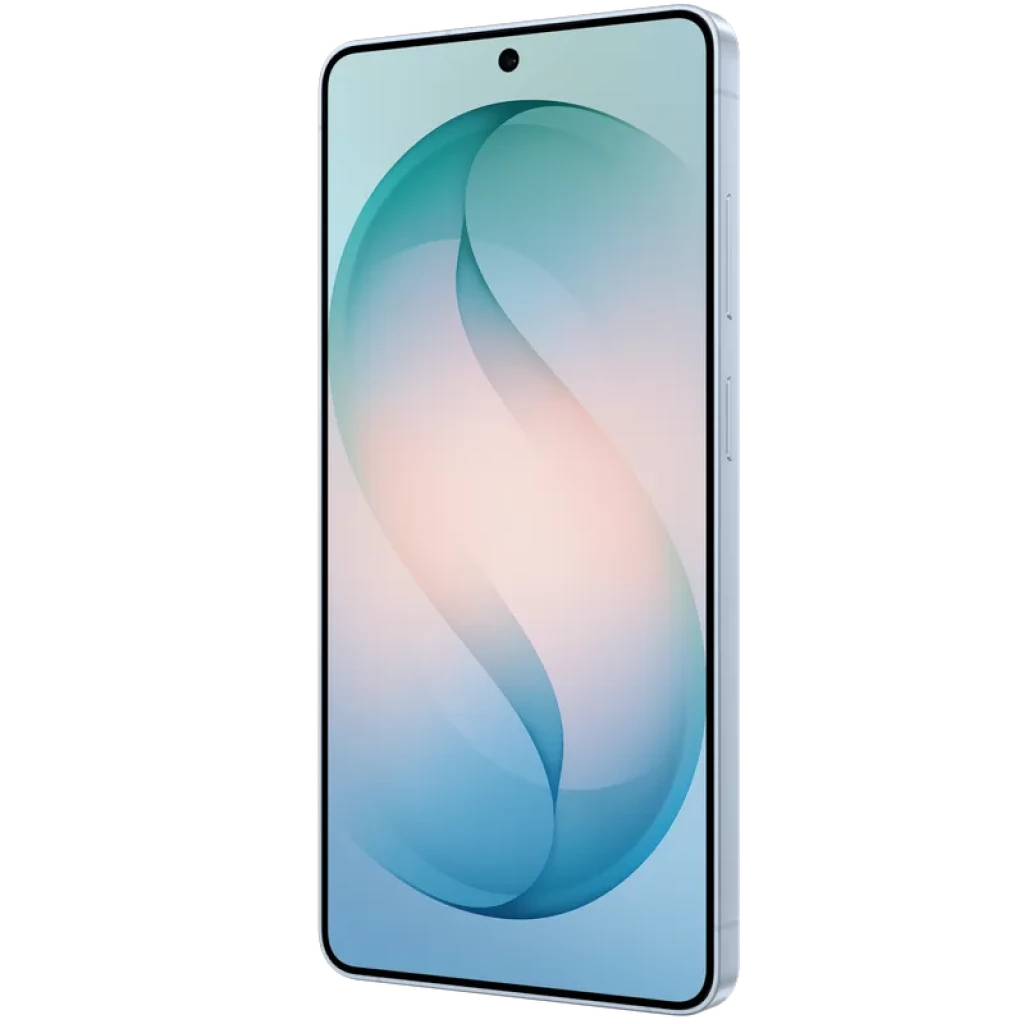 Samsung Galaxy S26 Ultra 5G Sky Blue avec écran bord à bord perforé centré, bords plats argentés, boutons latéraux, design fin et moderne 256 Go 12 Go RAM