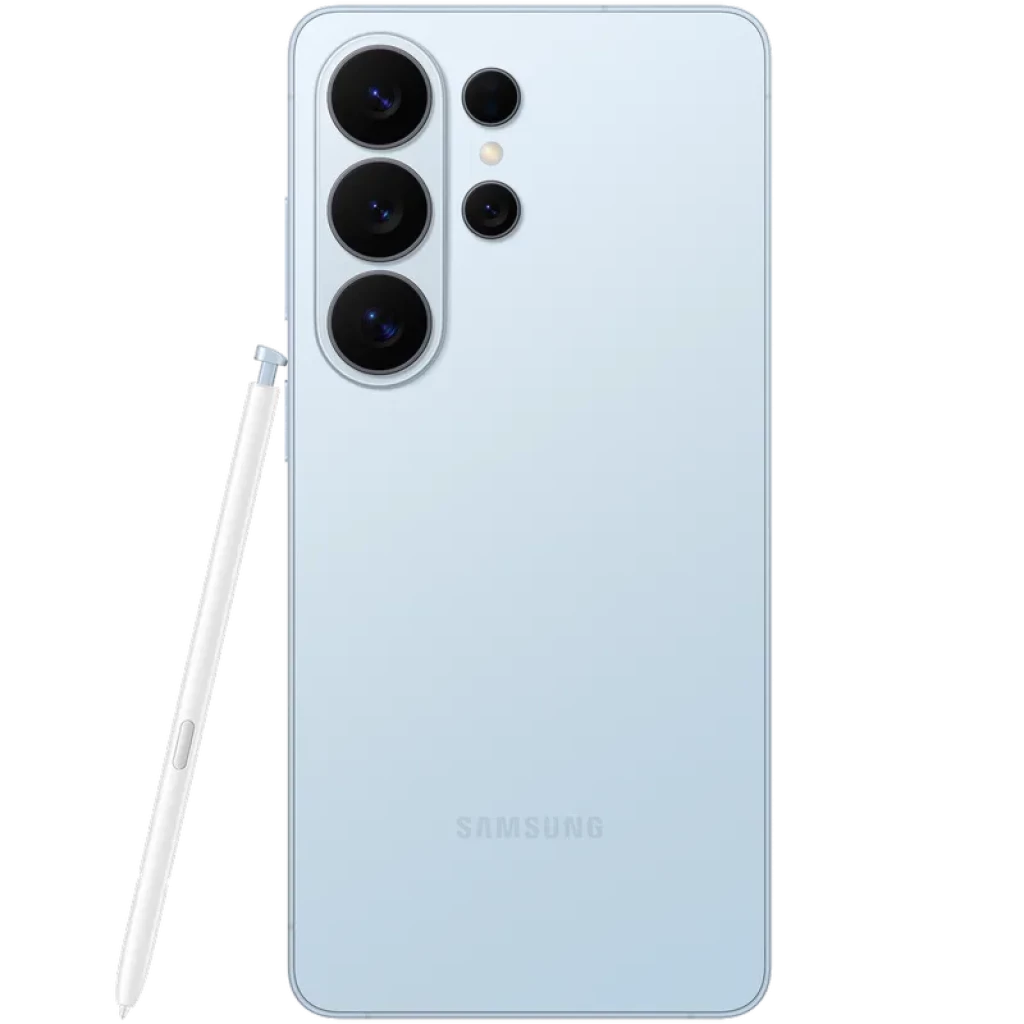 Samsung Galaxy S26 Ultra 5G Sky Blue avec S Pen, dos mat bleu ciel, module photo quadruple proéminent, design premium aux bords plats 256 Go 12 Go RAM