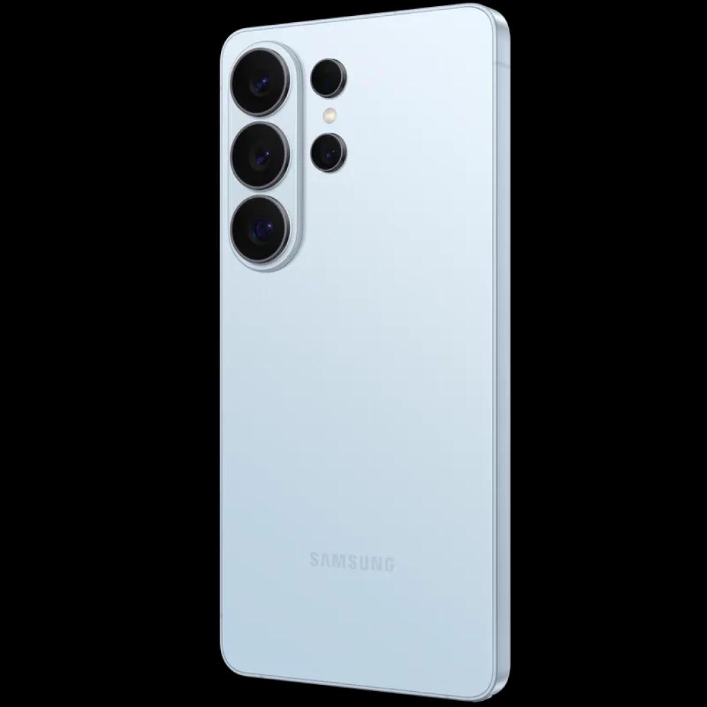 Samsung Galaxy S26 Ultra 5G 1TB Sky Blue con triple cámara trasera prominente y cuerpo angular; acabado mate y bordes rectos elegantes