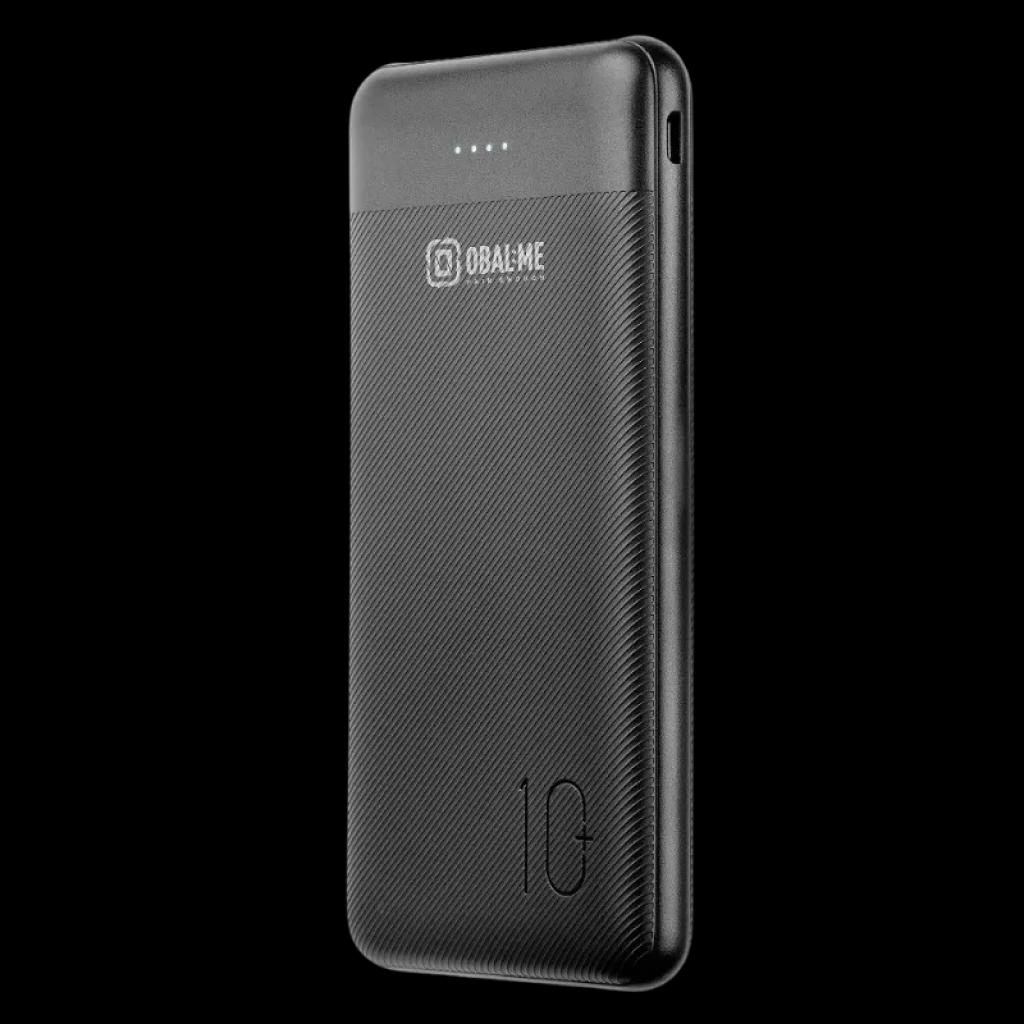 OBAL : ME PowerNest Noir 10000 mAh - Powerbank compact noir mat avec texture antidérapante, indicateur LED de charge et port latéral