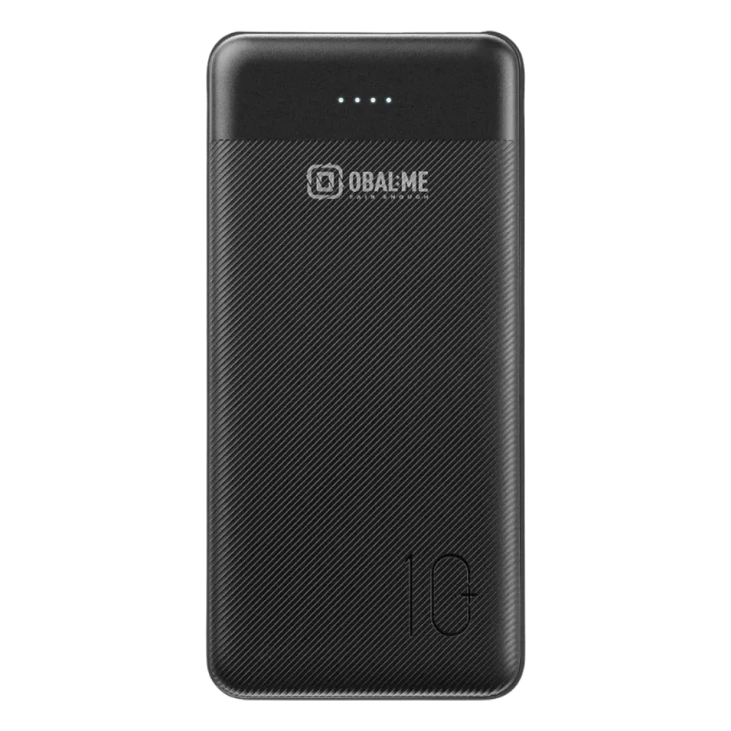 Vue avant de la batterie OBAL : ME PowerNest 10000 mAh avec ses trois ports de sortie USB