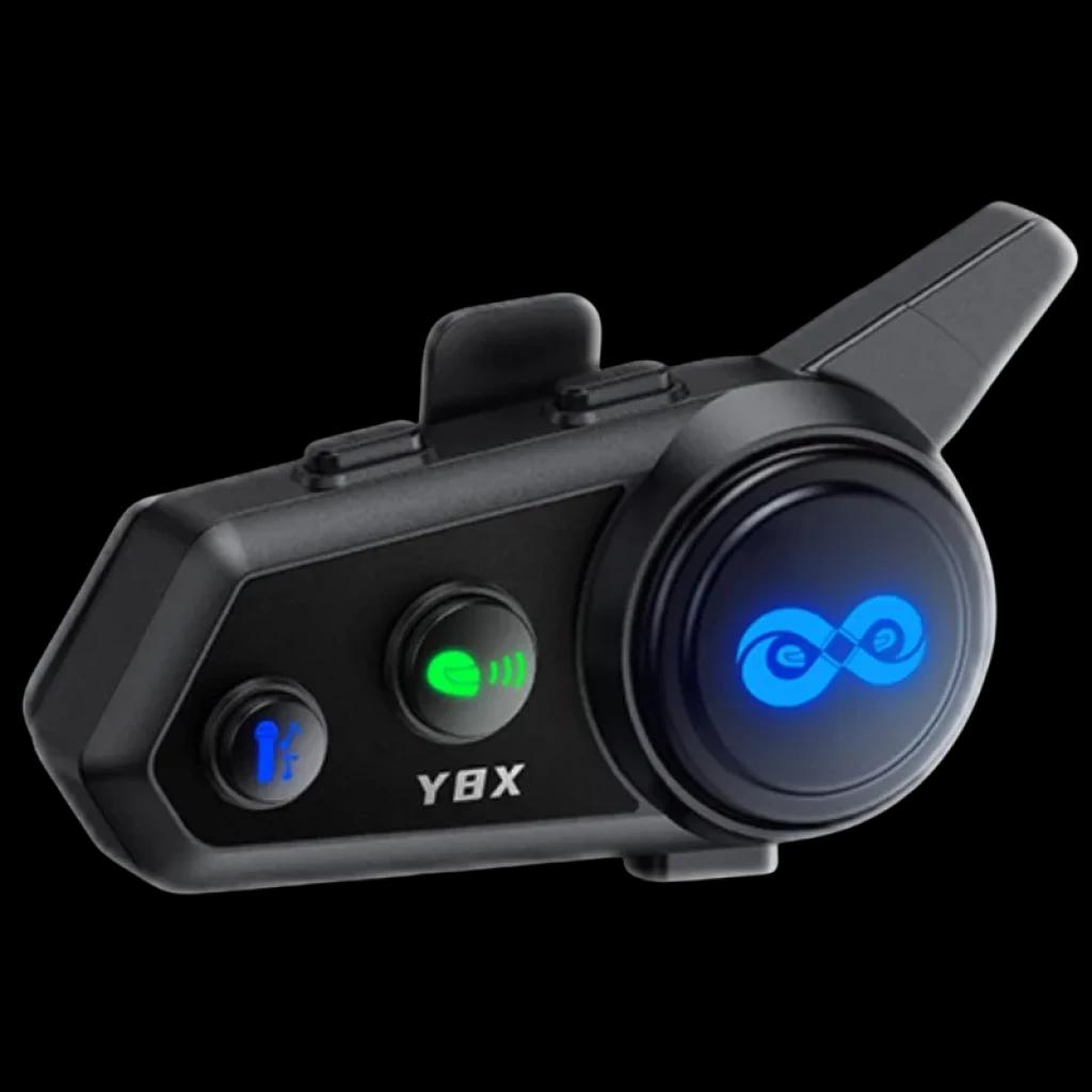 Intercomunicador de moto Y8X Mesh com botões de controlo