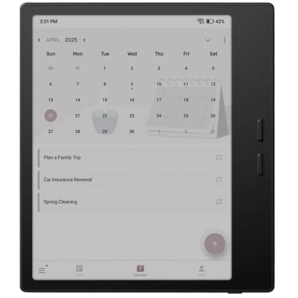 BOOX Go Color 7 Gen II con pantalla Kaleido 3 a color, biseles delgados, botones laterales de paso de página y diseño negro compacto