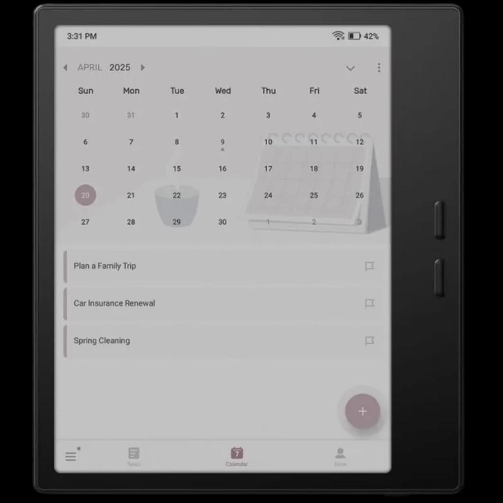 BOOX Go Color 7 Gen II con pantalla Kaleido 3 a color, biseles delgados, botones laterales de paso de página y diseño negro compacto