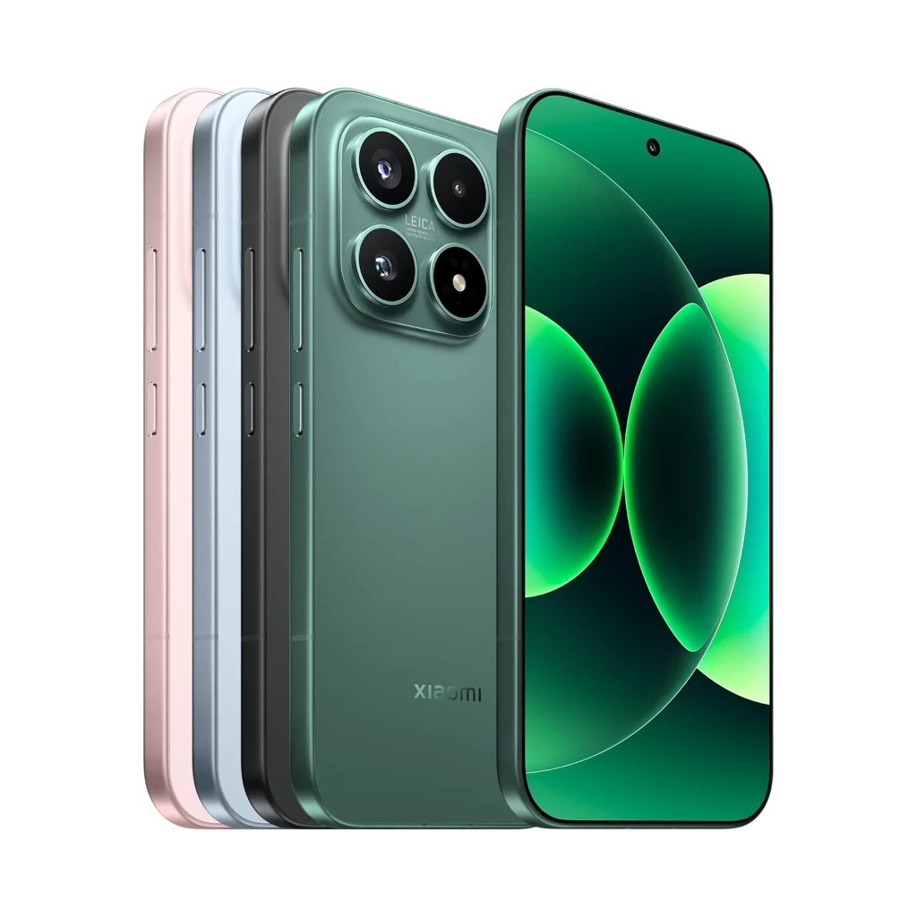 Xiaomi 17 Alpine Pink y otros colores, 512GB. Diseño plano con bordes rectos, triple cámara trasera grande y pantalla AMOLED perforada. 7000 mAh, 12GB RAM