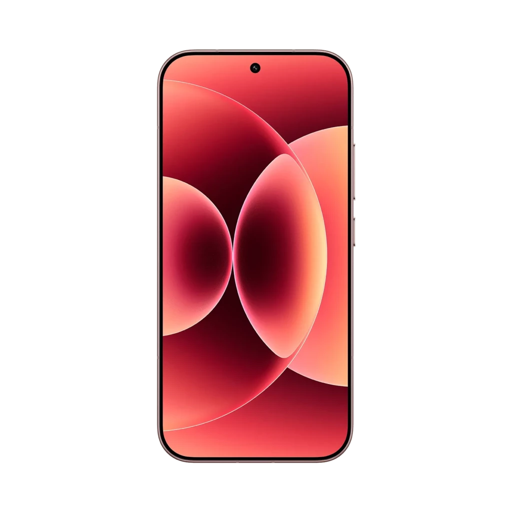 Xiaomi 17 Alpine Pink con pantalla AMOLED casi sin bordes, cámara frontal en orificio central y acabado rosa brillante; 12GB RAM, 512GB, batería 7000 mAh