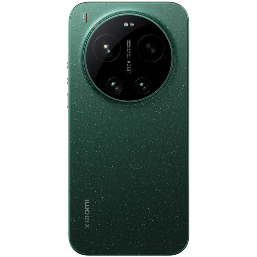 Xiaomi 17 Ultra 512GB Starlit Green con acabado verde estrellado, módulo de cámara circular Leica en negro y bordes curvos; diseño premium y elegante