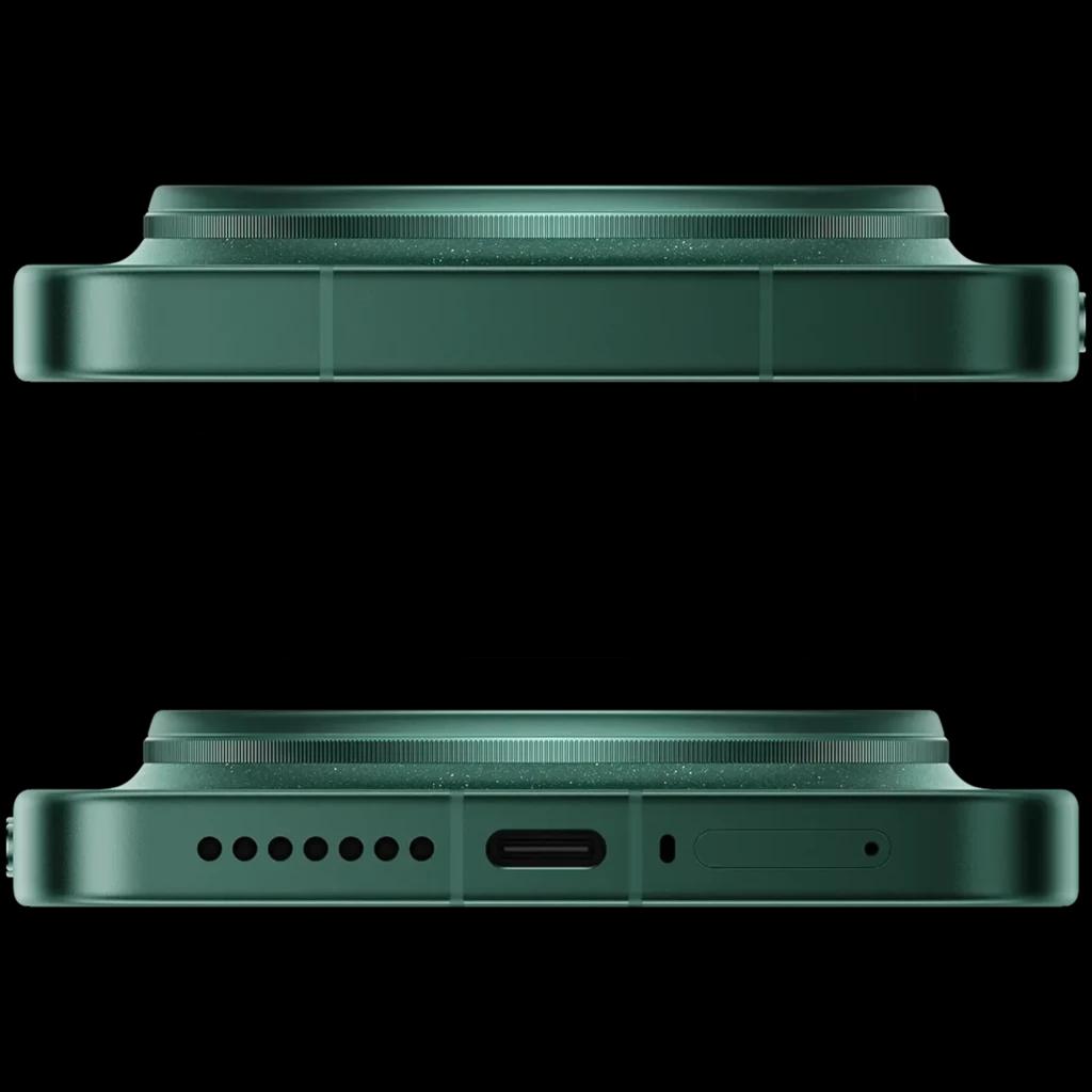 Xiaomi 17 Ultra 512GB Starlit Green con borde metálico verde, módulo de cámara Leica prominente y puerto USB-C centrado; diseño delgado y premium