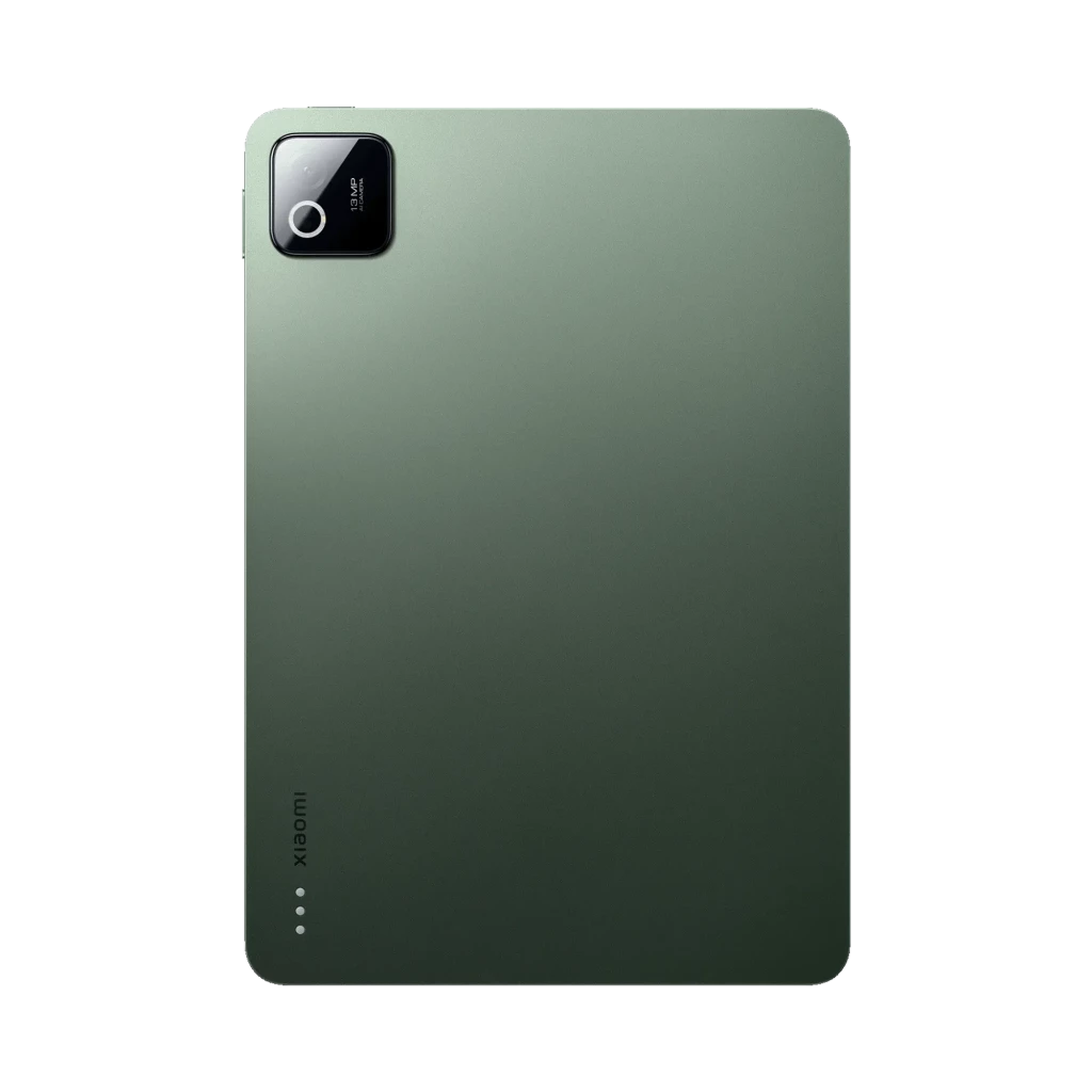 Xiaomi Pad 8 256GB verde con tapa trasera metálica mate y módulo de cámara único sobresaliente en esquina, bordes redondeados y logo Xiaomi discreto