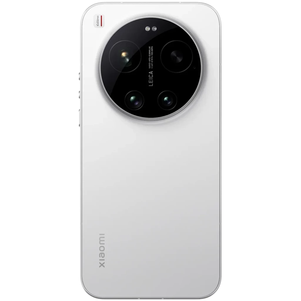 Xiaomi 17 Ultra blanco con gran módulo de cámara circular Leica triple, acabado mate, bordes redondeados y logo lateral discreto