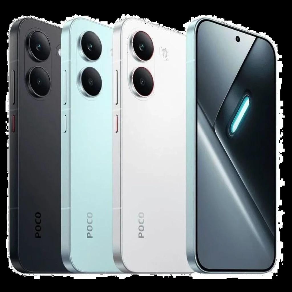 Xiaomi Poco X8 Pro 5G Iron Man Edition en negro, verde y blanco; doble cámara trasera grande, pantalla con perforación central y módulo luminoso futurista