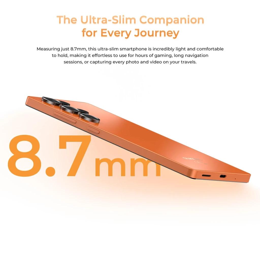 Oukitel C66 128GB negro, diseño ultradelgado de 8.7 mm, pantalla 120 Hz fluida, 4 GB RAM y triple cámara trasera con sensor SONY de 64 MP