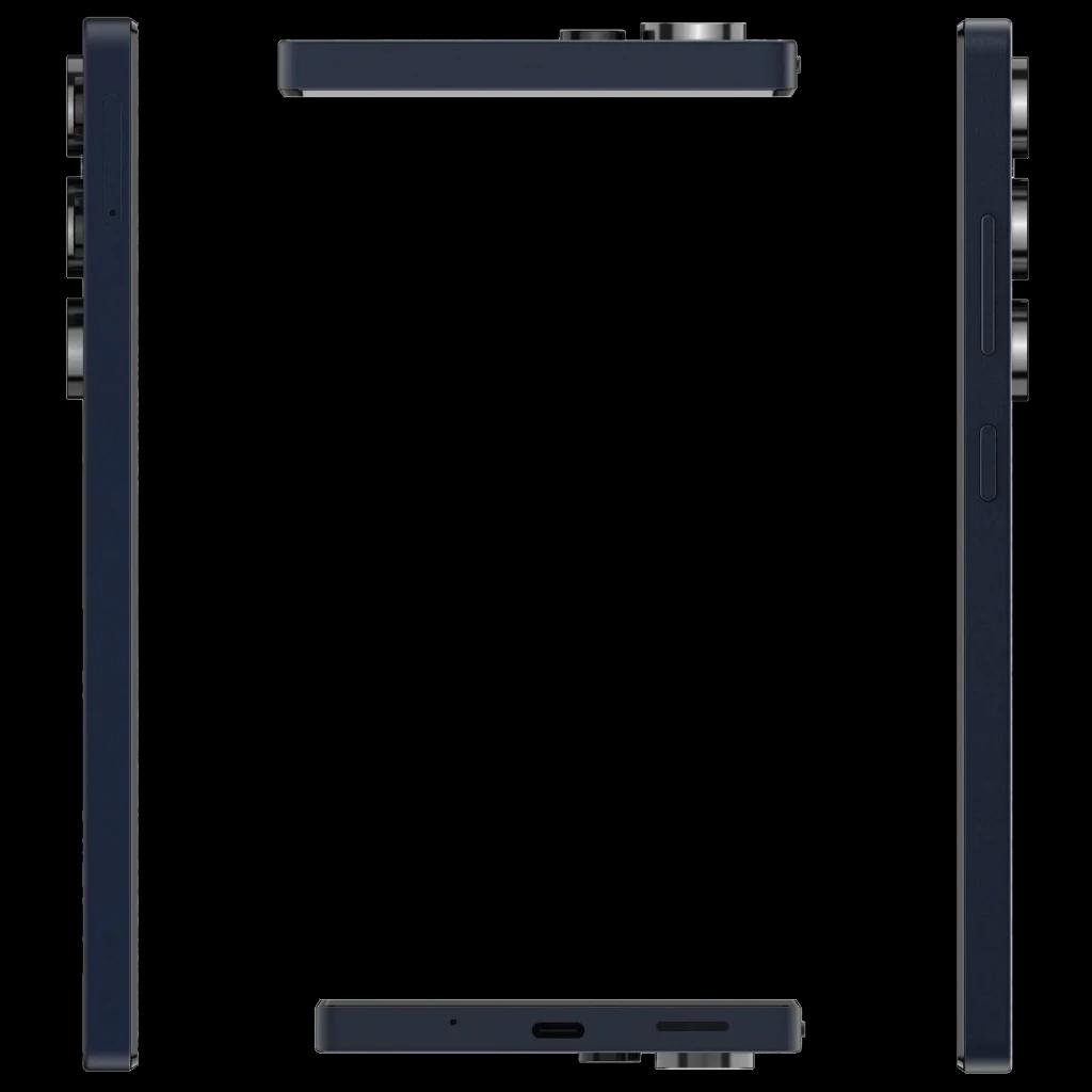 Oukitel C66 negro con bordes planos, marco metálico y módulo de doble cámara trasera sobresaliente; puertos USB-C y altavoz inferior visibles