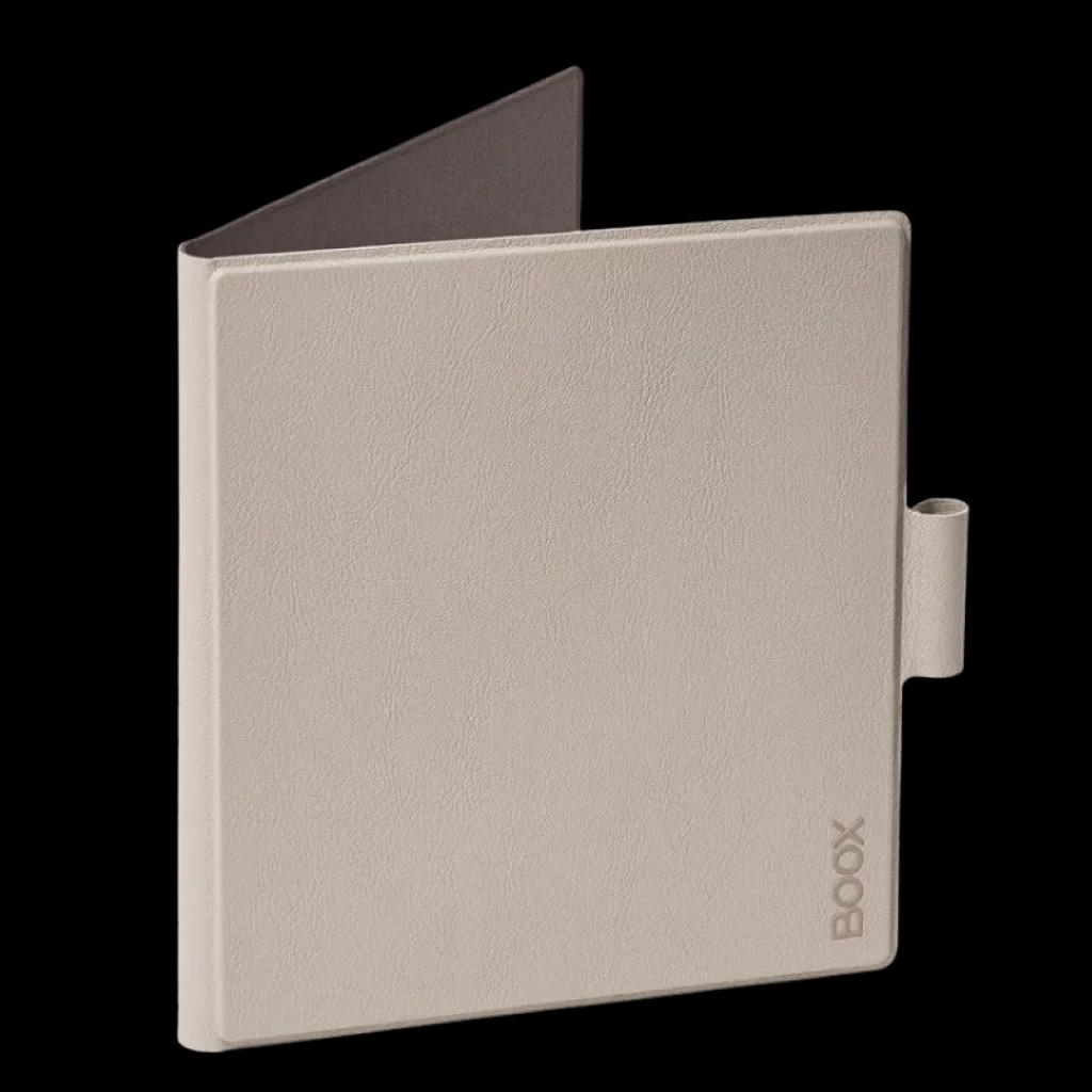 Étui BOOX beige pour Go 7 et Go 7 Color Gen II avec texture simili cuir, intérieur foncé, fermeture magnétique et support latéral pour stylet