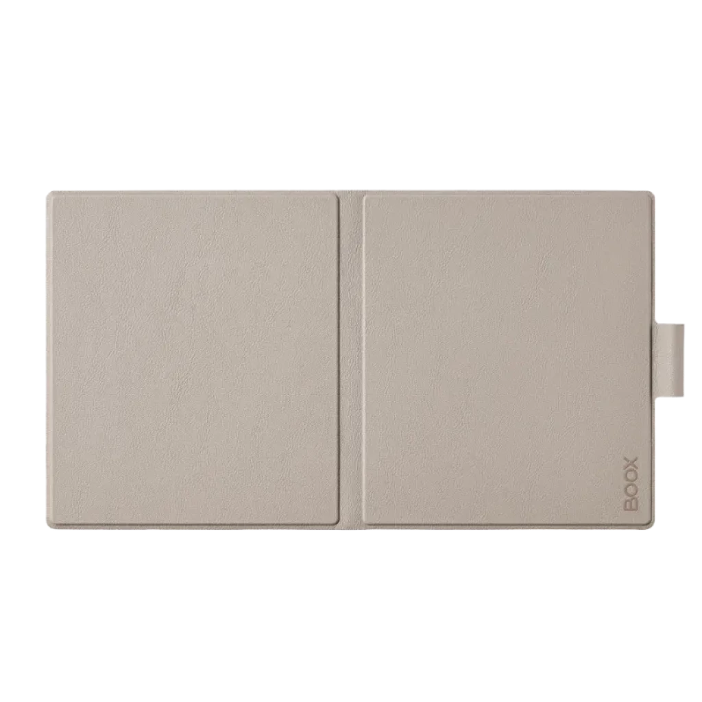 Étui BOOX pour Go 7 et Go 7 Color Gen II, couleur beige, design type livre, texture douce, fermeture magnétique et support latéral pour stylet, profil fin et élégant