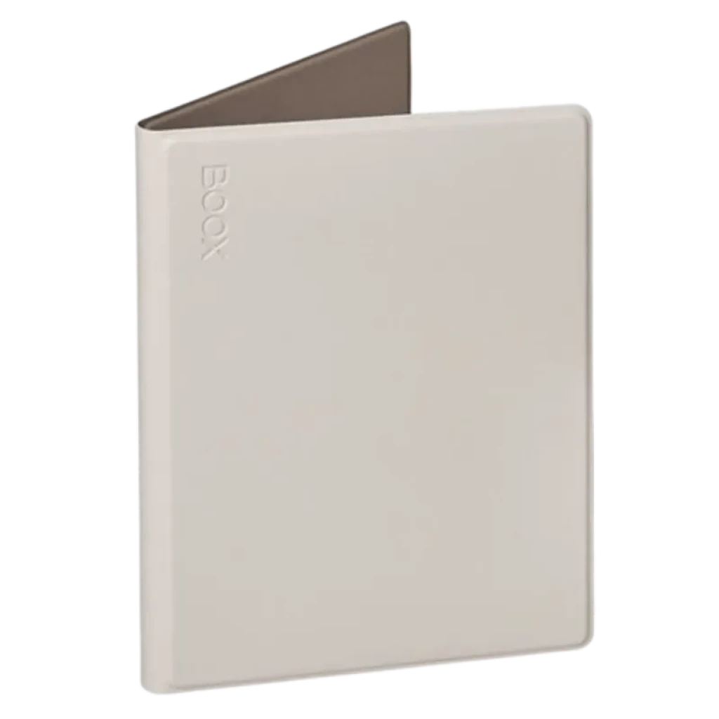 Funda BOOX Magnetic para Go 6 Beige con cierre magnético, acabado liso en tono beige, logo en relieve y forro interior marrón, diseño delgado y protector