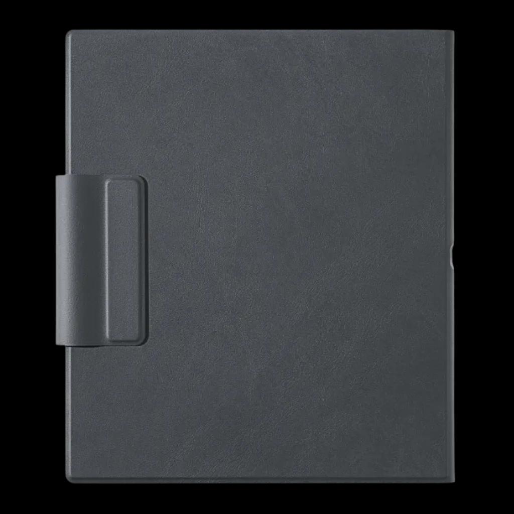 Funda BOOX Magnetic para Note Air5 C en gris oscuro, acabado tipo cuero, cierre magnético y soporte lateral para lápiz