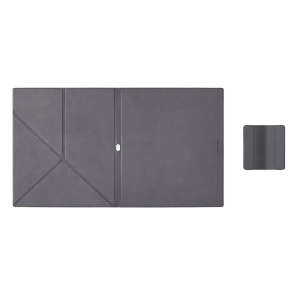 Funda BOOX Magnetic para Note Air5 C gris oscuro con diseño plegable tipo origami, cierre magnético y soporte incluido para mantener el dispositivo estable