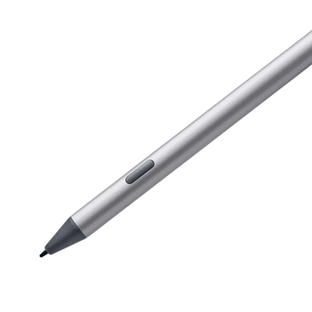 Lápiz BOOX InkSense Plus plateado con botón lateral, cuerpo metálico delgado y punta fina para escritura precisa en pantallas e-ink