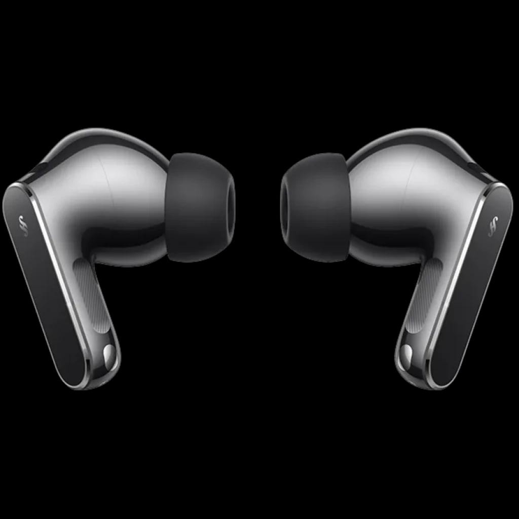 Huawei FreeBuds Pro 5 Gris, auriculares in ear con cuerpo metálico, puntas de silicona negras y vástagos cortos; diseño ergonómico y acabado pulido elegante