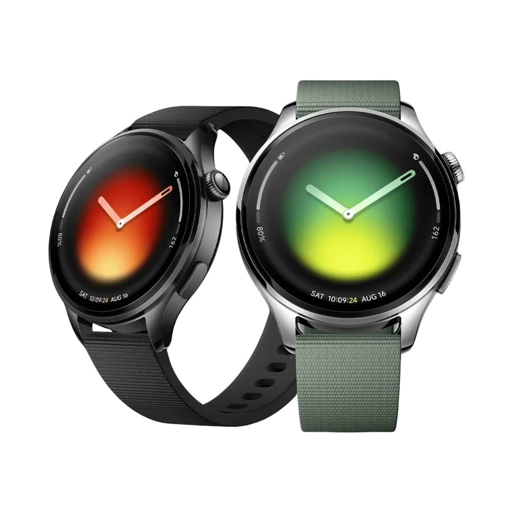 Xiaomi Watch 5 Negro - Reloj inteligente con GPS; caja metálica plateada, pantalla circular con degradado, correas intercambiables en negro y verde