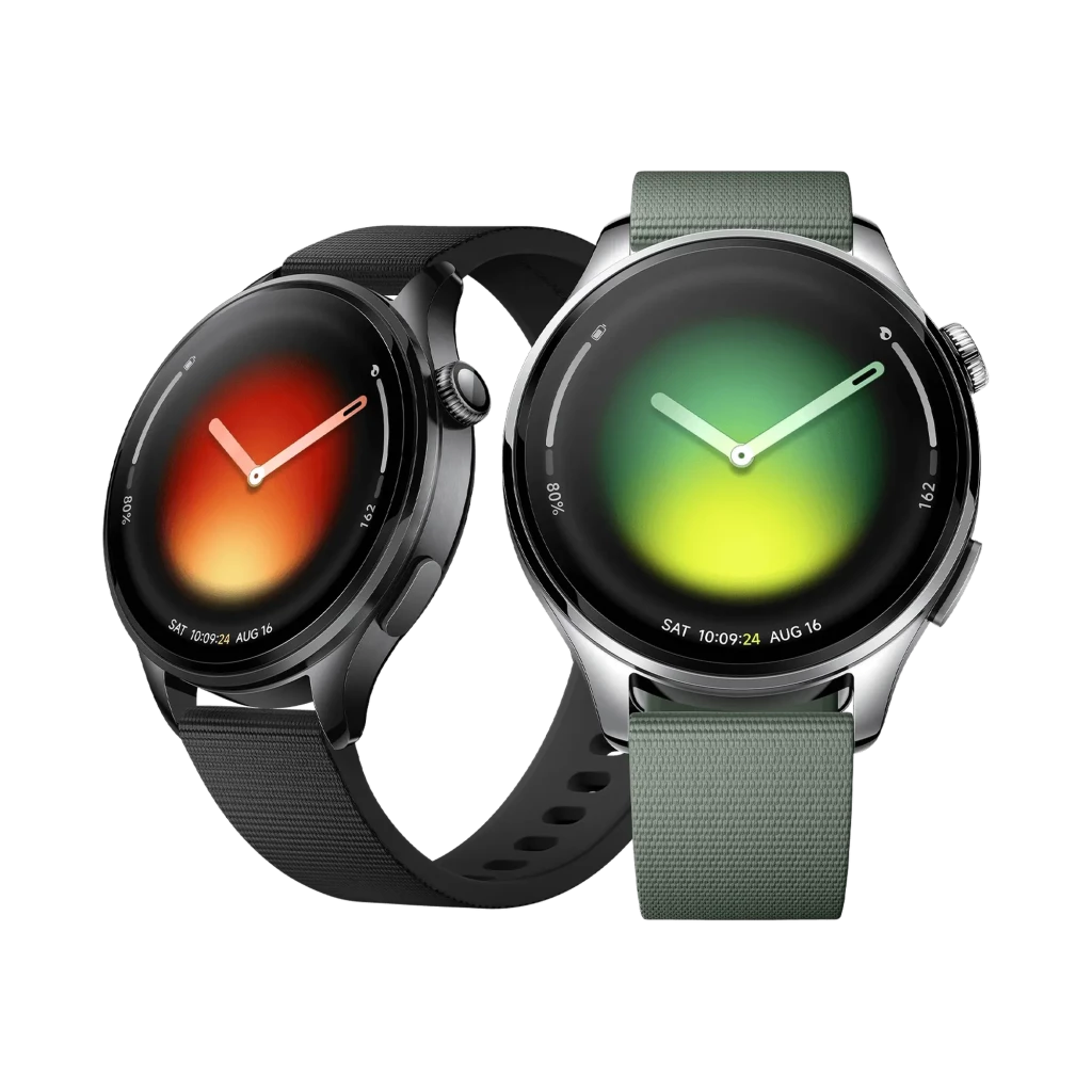 Xiaomi Watch 5 Verde Enebro con correa textil verde, caja metálica redonda, pantalla AMOLED sin bordes con esferas degradadas y GPS integrado
