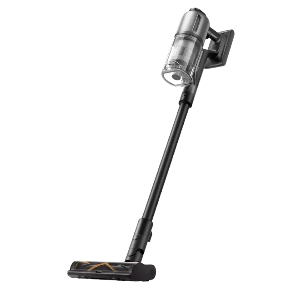 Dreame R20 Ultra AquaCycle sin cables en color negro, cuerpo delgado con depósito transparente y cabezal motorizado de bajo perfil