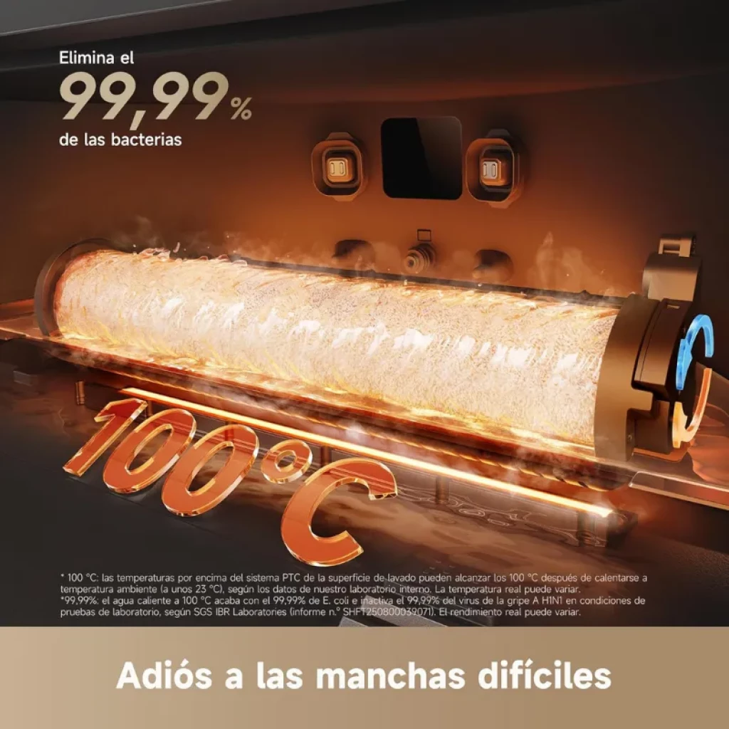 Sistema de limpieza térmica a 100 grados en estación PowerDock