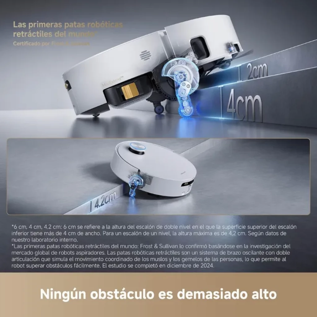 Detalle del chasis AgiLift subiendo un escalón de 6 cm