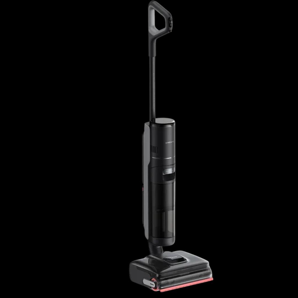 Dreame H15 Mix aspirador vertical 4 en 1 negro, depósito transparente, cabezal ancho con rodillo y borde rojo, mango ergonómico y base de carga compacta