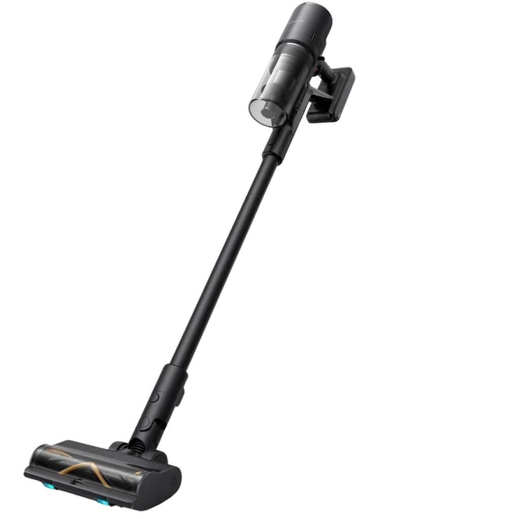 Dreame H15 Mix aspirador 4 en 1 negro, cuerpo delgado con depósito transparente y tubo largo, cabezal motorizado ancho con rodillo y luz LED, 18 000 Pa