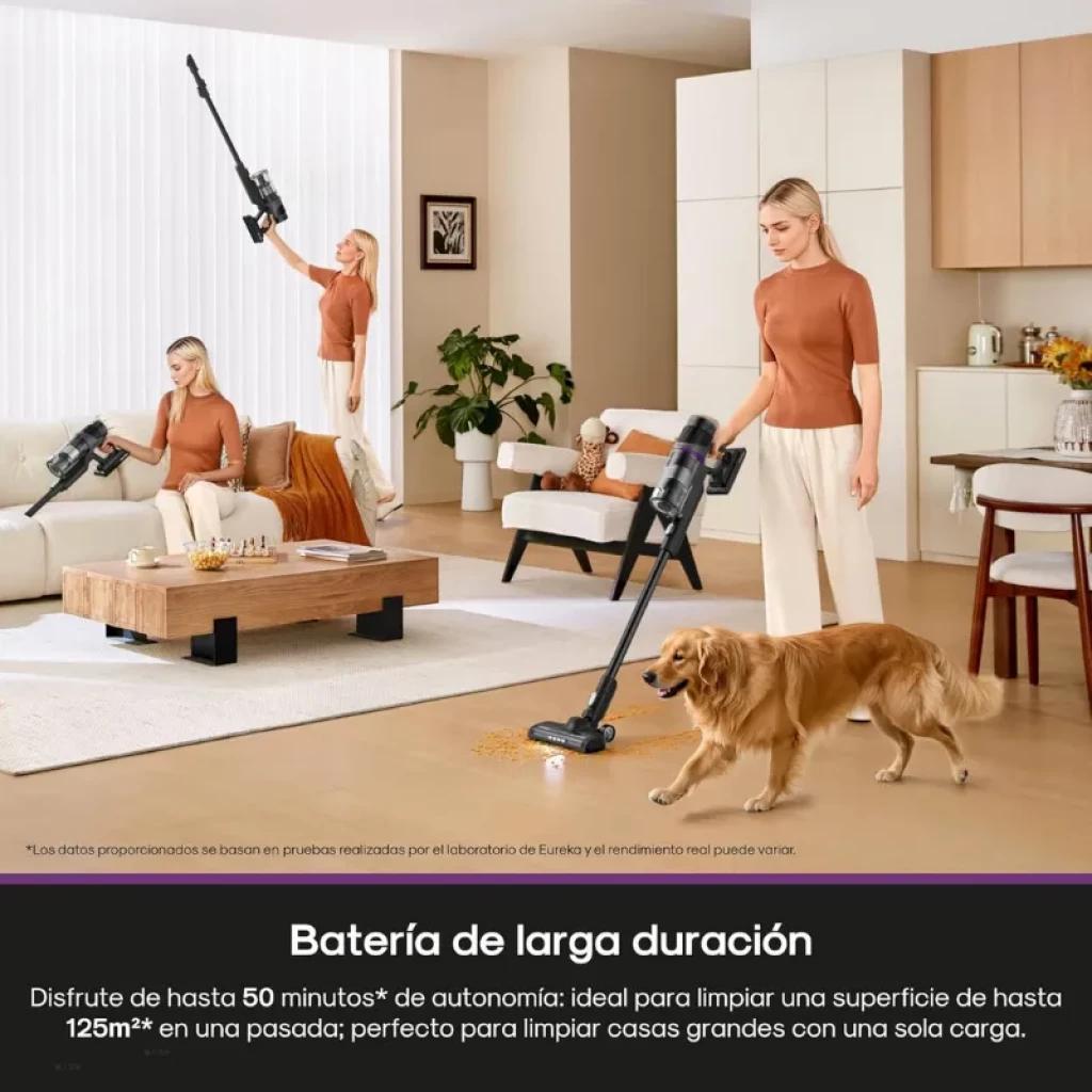 EUREKA NEC520 20300 Pa con filtrado en 5 etapas; aspiradora escoba inalámbrica con luz LED, múltiples accesorios y base de carga, ideal para pelo de mascotas