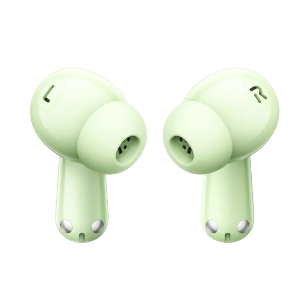 Auriculares OPPO Enco Air4 ANC en verde menta, diseño in-ear compacto con puntas de silicona, doble micrófono visible y acabados suaves y minimalistas