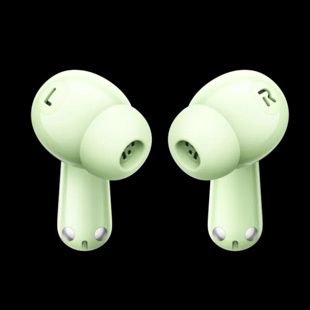 Auriculares OPPO Enco Air4 ANC en verde menta, diseño in-ear compacto con puntas de silicona, doble micrófono visible y acabados suaves y minimalistas