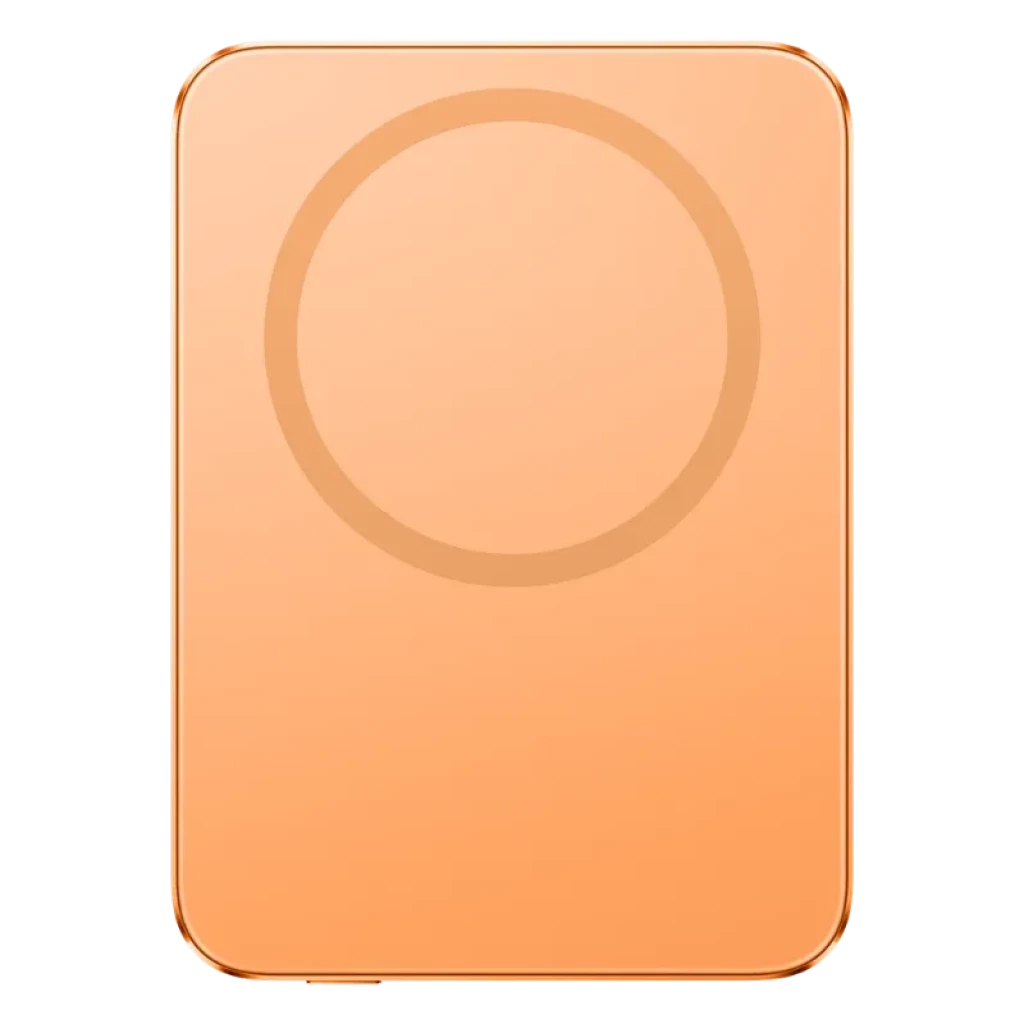 Xiaomi UltraThin Magnetic Power Bank 5000 15W Naranja 5000 mAh en color naranja, diseño ultrafino con anillo magnético centrado y bordes redondeados