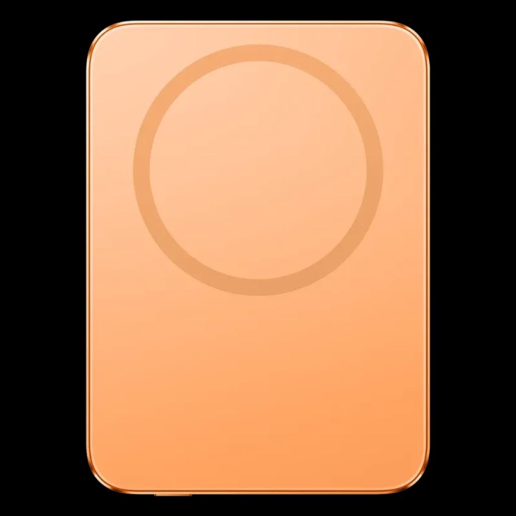 Xiaomi UltraThin Magnetic Power Bank 5000 15W Naranja 5000 mAh en color naranja, diseño ultrafino con anillo magnético centrado y bordes redondeados