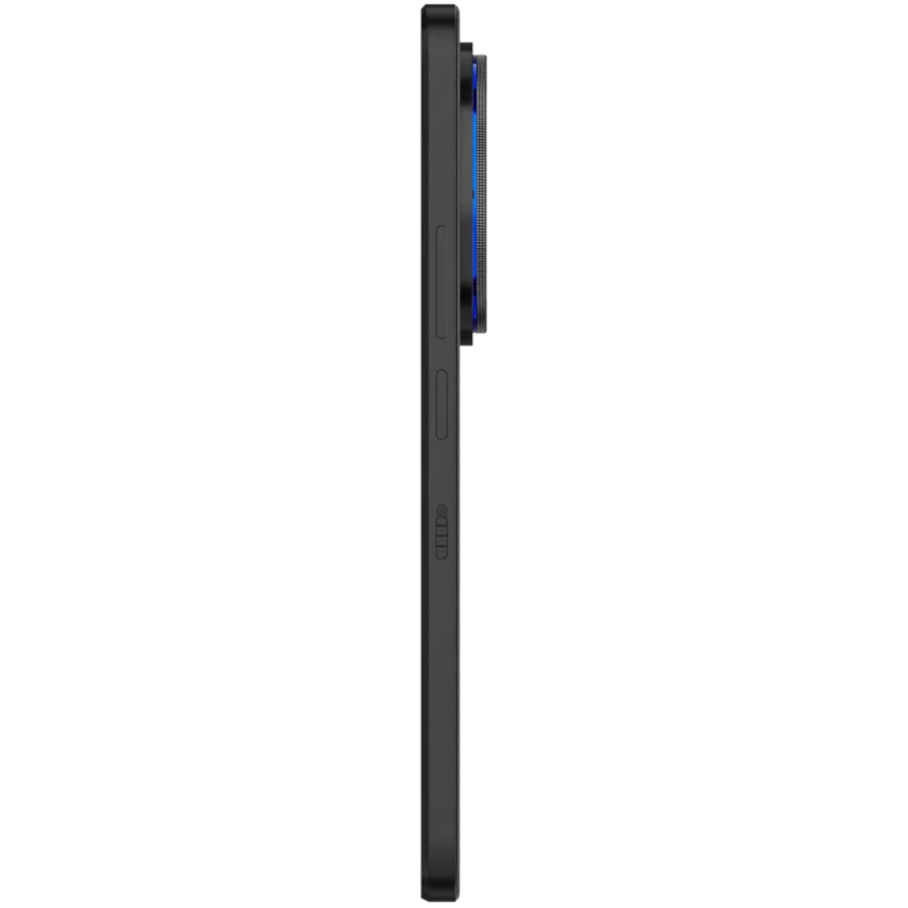 TCL 60 NXTPAPER Ultra 5G negro con borde recto, botón lateral y módulo de cámara trasera prominente con aro azul, acabado mate elegante IP68